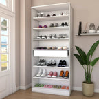 Sapateira Vertical Rubi 2 Portas com Espelho e Gaveta - 100% MDF Branco [15 Pares]